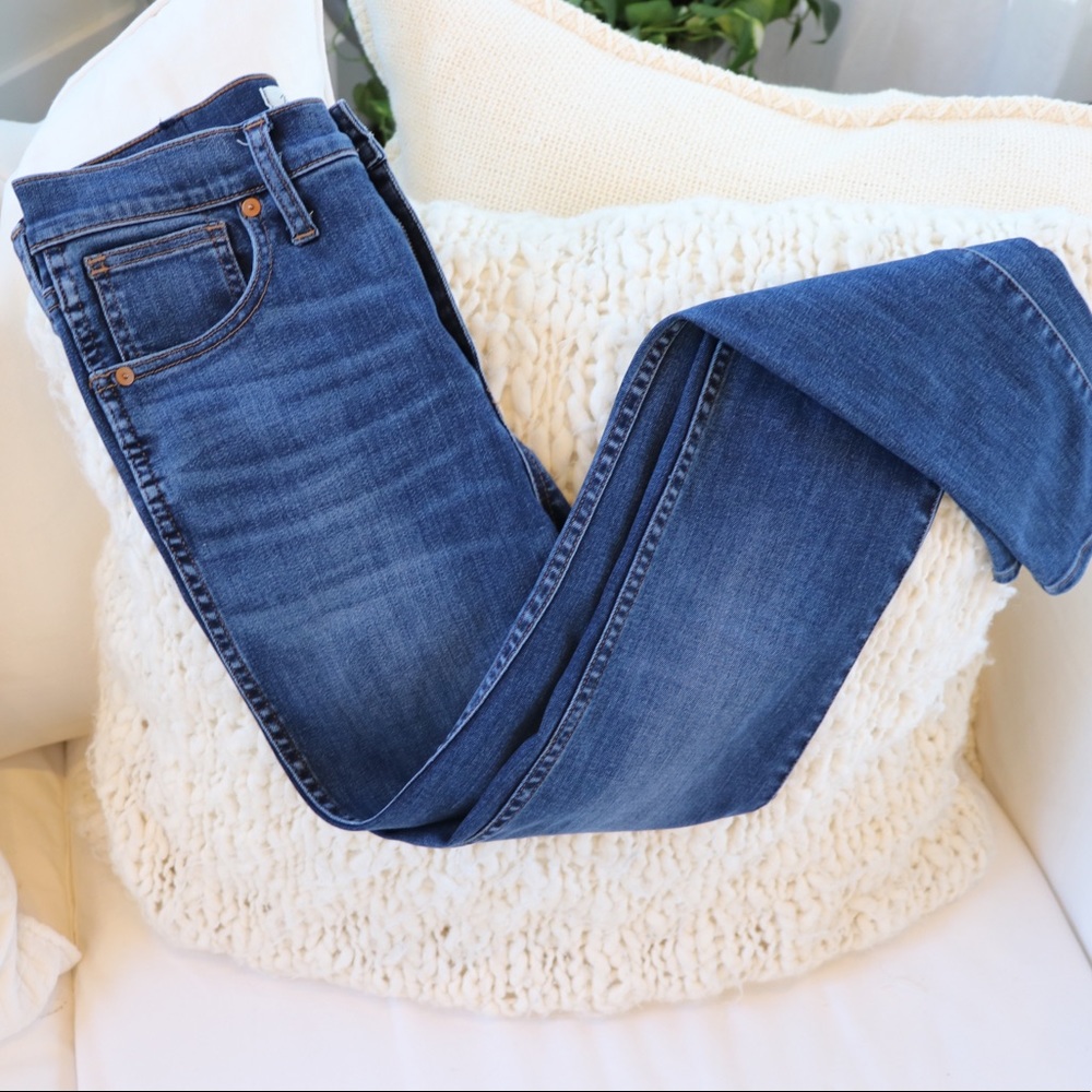 Madewell high waisted skinny jeans.